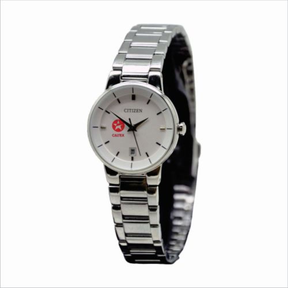 RELOJ MARCA CITIZEN  ACERO INOXIDABLE DIAL FIJO  PLATA CON BLANCO EXTENSIBLE METALICO PLATA  CABALLERO Y DAMAINCLUYE ESTUCHE ORIGINAL CITIZEN imagen